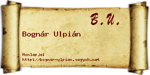 Bognár Ulpián névjegykártya